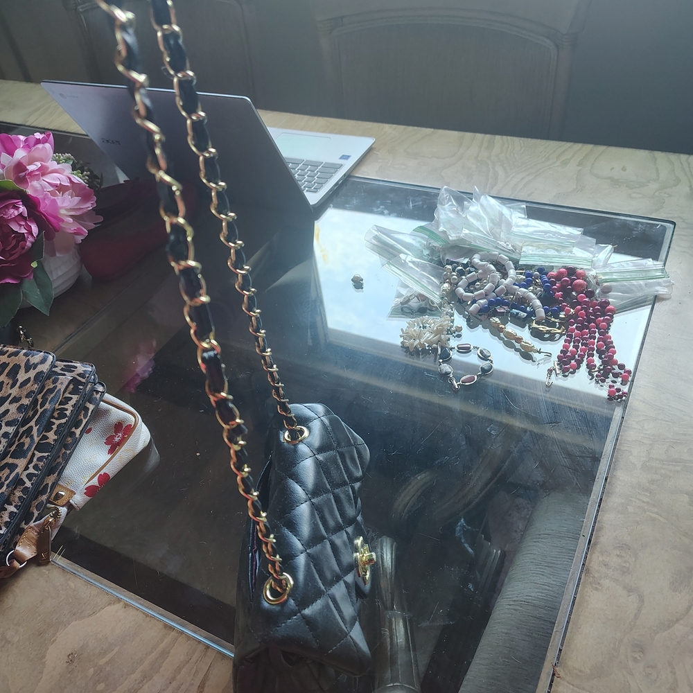 Black Quilted Chain Strap Bag